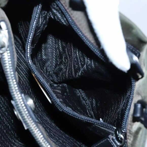 PRADA Hand Bag Nylon Khaki - Picture 5 of 16